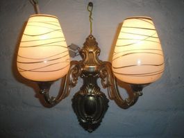 1Jugendstil Wandleuchte aus Glas und M