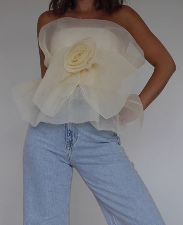 Zara Organza Top mit Rose 