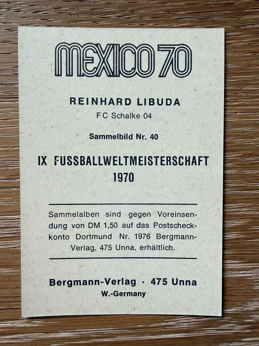 Autografi: Autogramm Reinhard Libuda – Nuovo (secondo la descrizione) da Winterthur venduto da katalunk 1