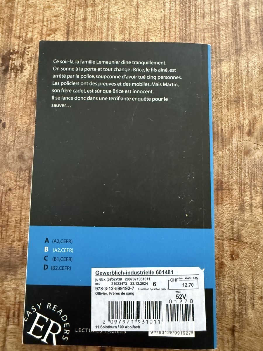 Libri: Buch Frères de Sang – Usato da Niedergösgen venduto da rianaa__ 1