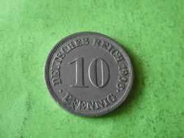 Dt. Reich 1906 J,  10 Pfennig