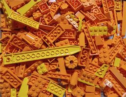 LEGO 180 Verschiedene Orange und dunkle Gelb Teile -D62