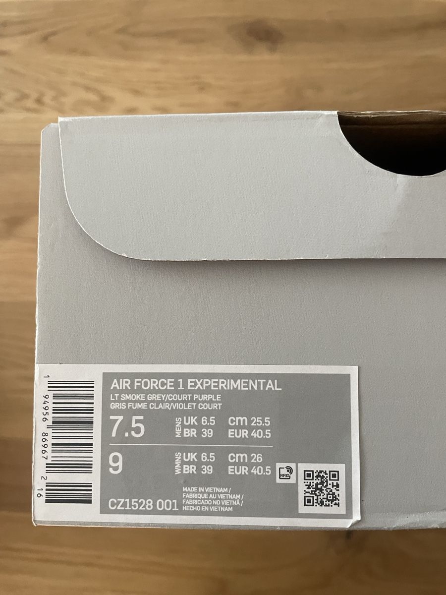 Nike Scarpe da uomo: Nike Air Force 1 Experimental Smoke Grey – Nuovo e nell'imballaggio originale da Rickenbach ZH venduto da mar_7myv 2