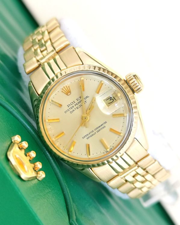Rolex Orologi: Rolex Oyster Perpetual Datejust 18K Gold neuwertig ref.6517 – Nuovo (secondo la descrizione) da Nottwil venduto da Kaufen003