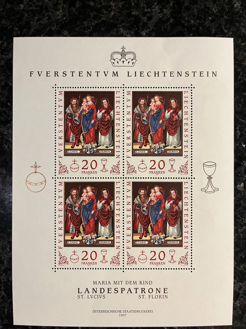 Alle Briefmarken: Liechtenstein Kleinbogen ** 1997 – Neu (gemäss Beschreibung) aus Freidorf TG von ern_7s68