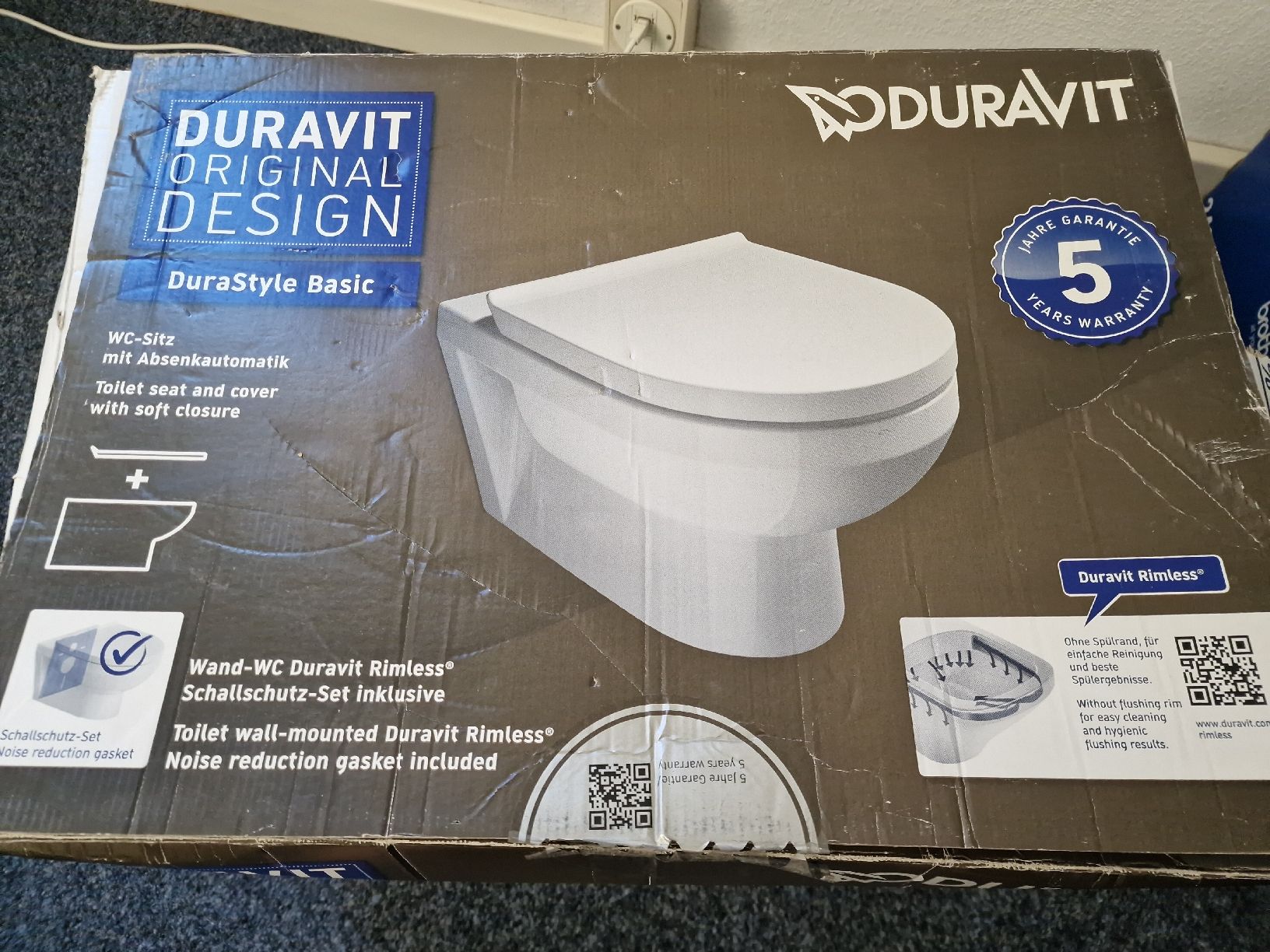 Duravit WC: Wand-WC Duravit Rimless DuraStyle Basic 459509 Neu – Nuovo e nell'imballaggio originale da Wäldi venduto da pos_r5ds 1