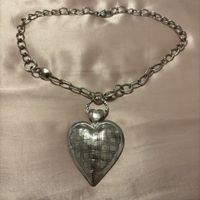 Collier pendentif cœur argenté