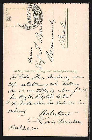 Cartoline postali: AK Twann, Blick auf eine Gasse, 1920 – Usato da Berlin venduto da bartko-reher 1