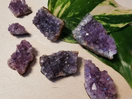 7 kleine Amethyst Drusen Stücke