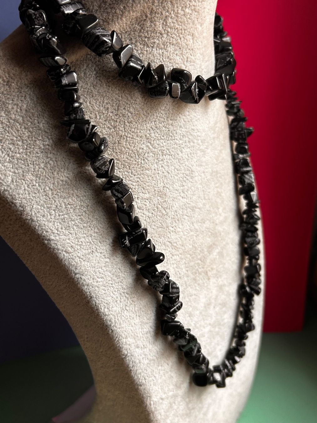 Catenine: Schwarze Obsidian-Stein Kette (80cm) – Usato da Dittingen venduto da Bellevista 1