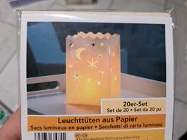 17 Leuchttüten aus Papier Mond und Sterne NEU