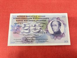 20 Franken Banknote 1973 wenig gebraucht TOP