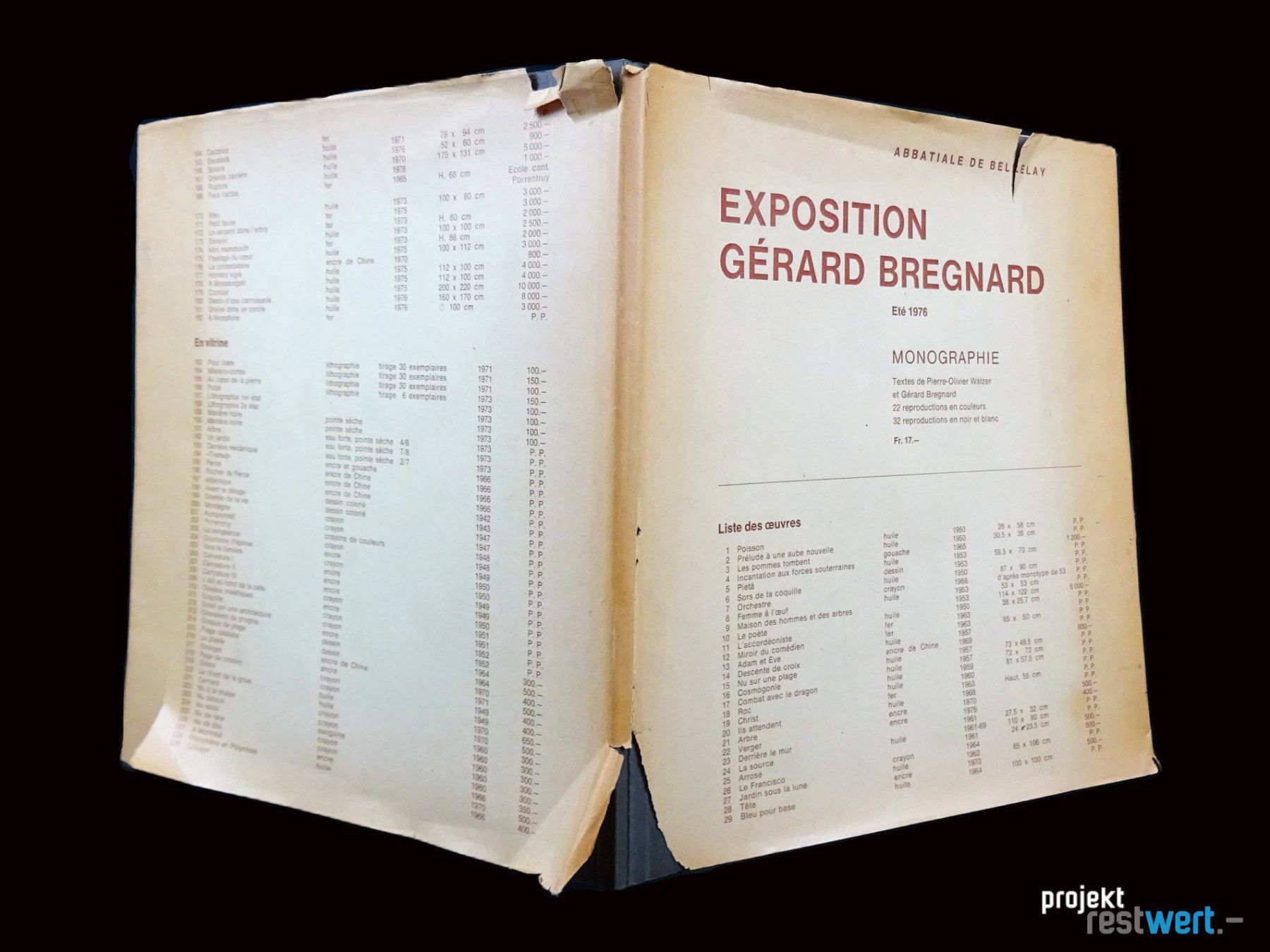 Bücher: Exposition Gérard Bregnard v. P. O. WALZER – Gebraucht aus Bülach von restwert_buelach 2