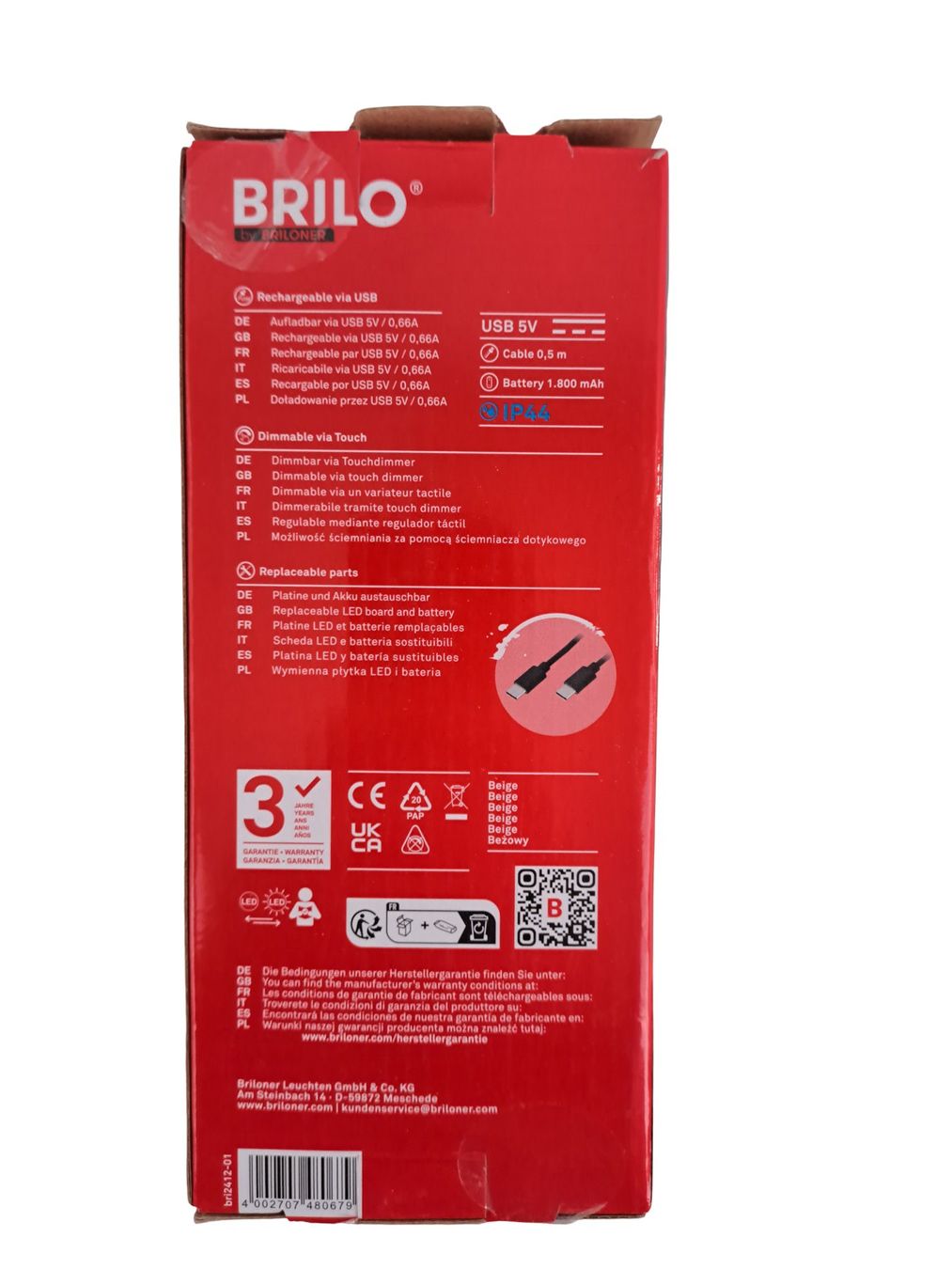 Lampade: BRILO LED-Tischlampe 20 cm Typ 7552011 – Nuovo (secondo la descrizione) da Männedorf venduto da Restwert_Maennedorf 3