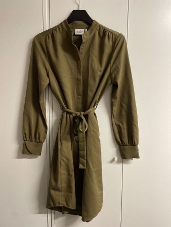 ANOTHER-LABEL Blusenkleid Braun mit Gürtel Gr. S