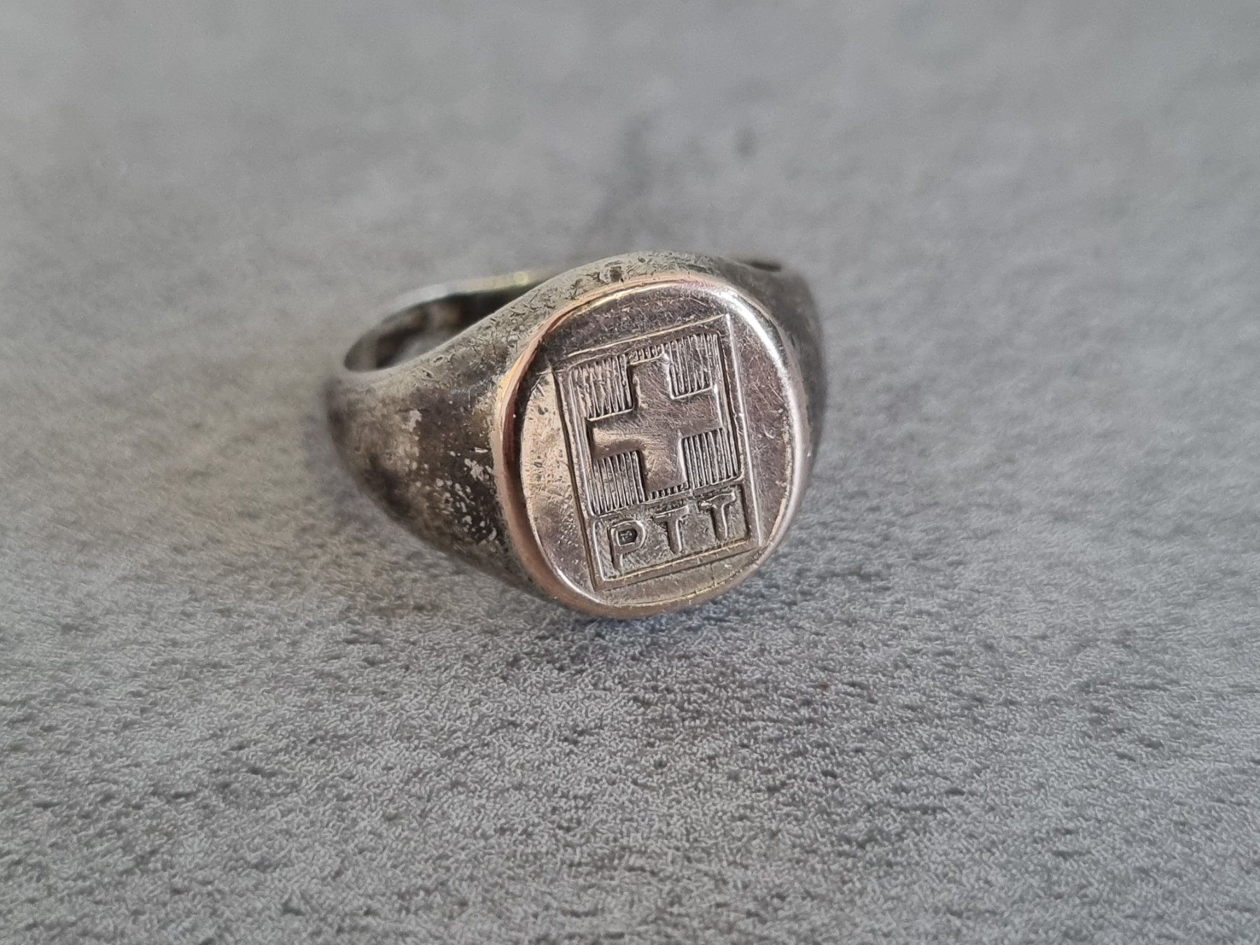 Anelli: Alter Silberring "PTT" 800er Silber ETS, Vintage Schmuck – Usato da Lenzburg venduto da freedomky 1