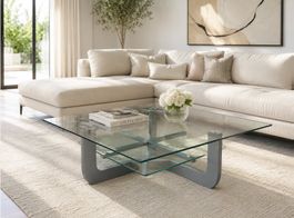 Eleganter Glas-Couchtisch 110 x 110  cm