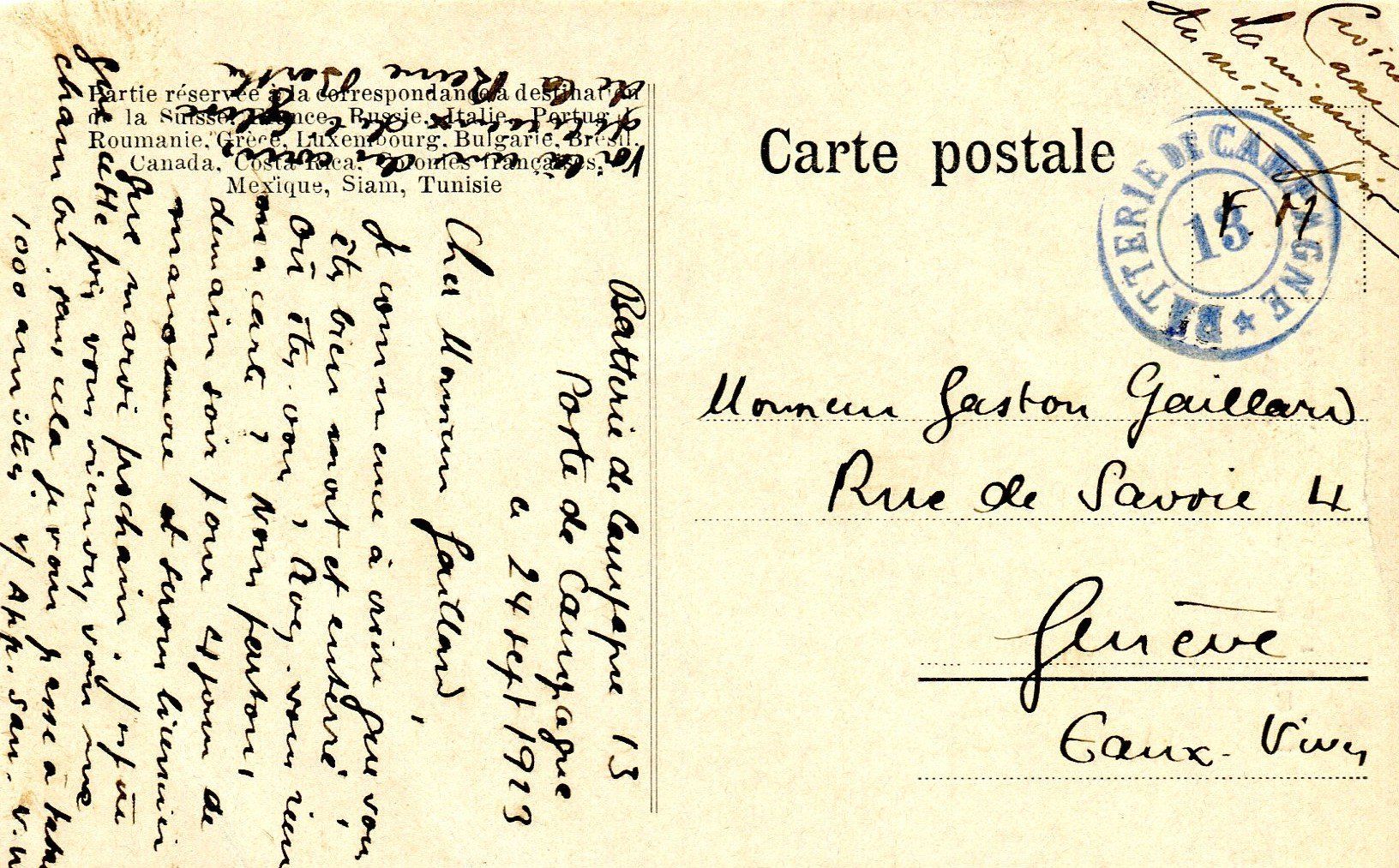Cartoline postali: Payerne, Tour dite de Berthe - cachet Bat. CP 13 – Usato da Les Avants venduto da Jaman7 1