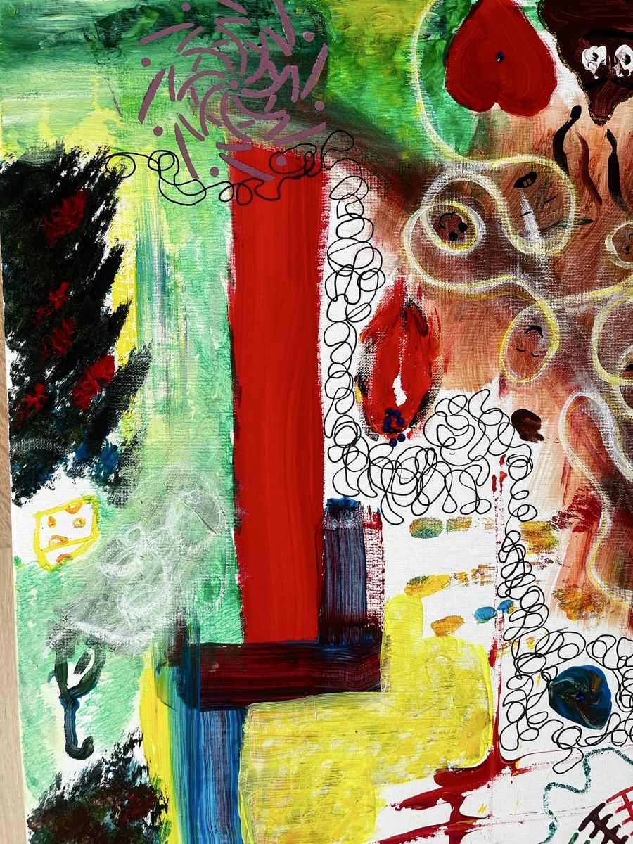 Foto & Immagini: Acrylbild abstrakt Pop Art bunt 65x85  – Nuovo (secondo la descrizione) da Zürich venduto da JasminNebl 3