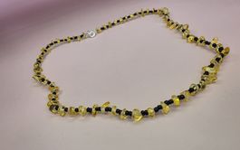 Modeschmuck Kette mit schwarzen Kunststoffperlen handgemacht