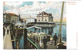 Rorschach (SG) Am Hafen - Kornhaus - Dampfschiff - um 1900