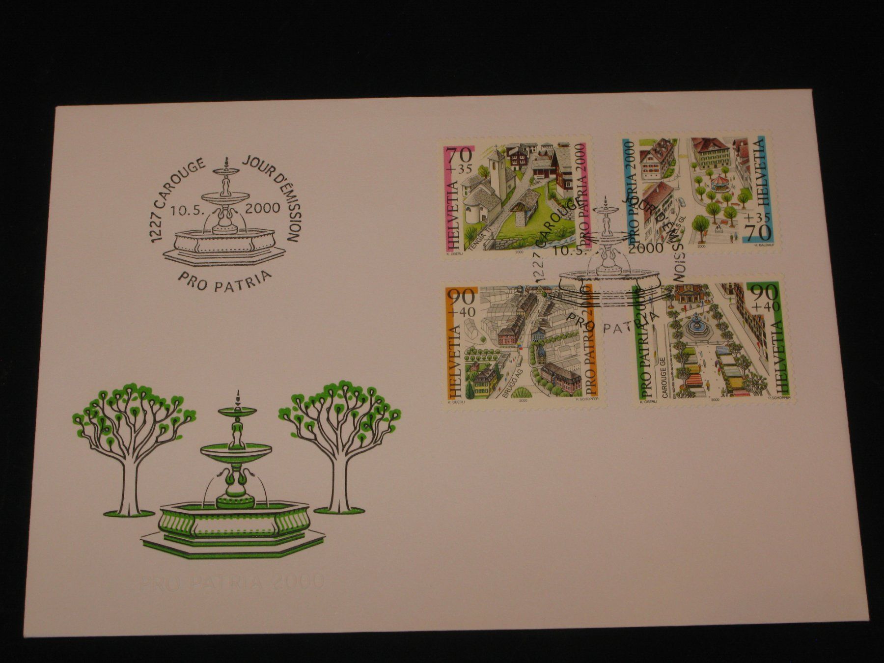 Tutti i francobolli: Pro Patria FDC 2000 Nr. 268 - 271 Ortsbilder 2000 – Usato da Riken AG venduto da HEROWE