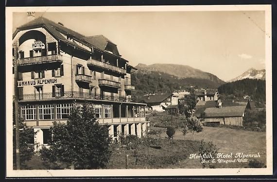 Cartoline postali: Hohfluh, Hotel Alpenruh E. Wiegand-Willi – Usato da Berlin venduto da bartko-reher