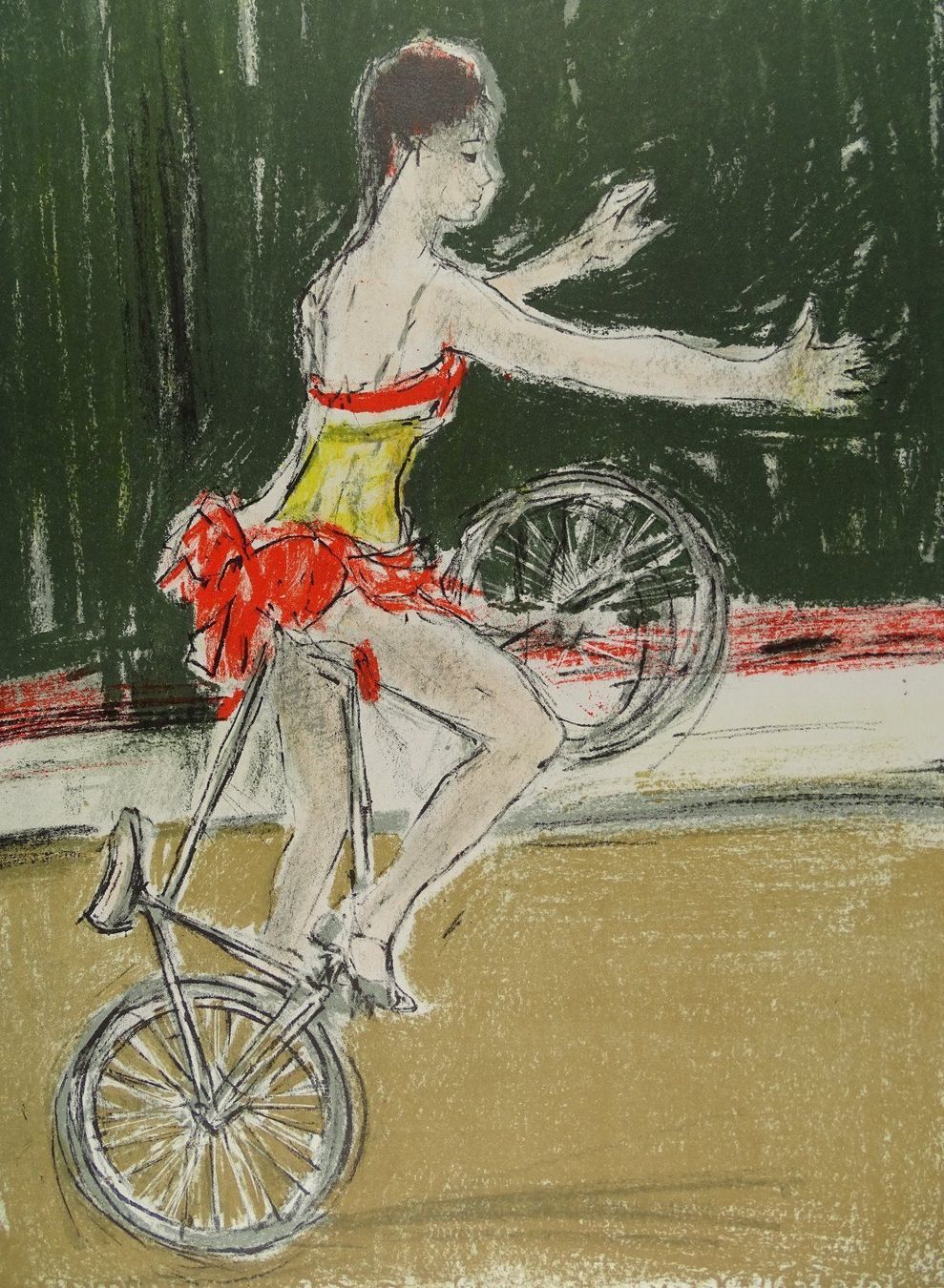 Grafica & Litografie: NATHALIE CHABRIER: KUNSTRADFAHRERIN – Usato da Grüningen venduto da Kartensammler 2