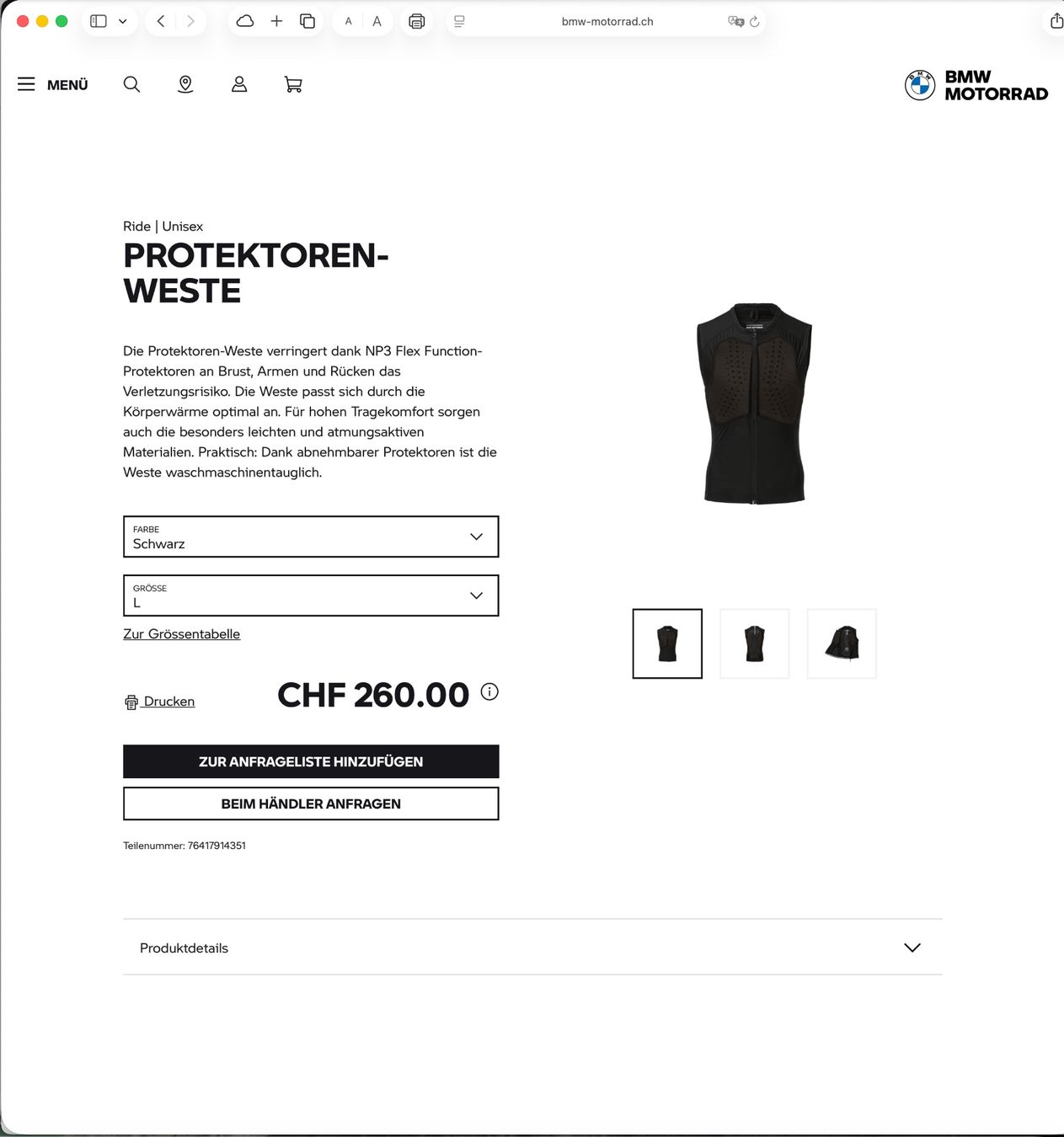 Protezioni & Imbottiture: BMW Protektorenweste Unisex Gr. L – Usato da Zürich venduto da sch_6h5s 4