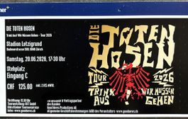 DIE TOTEN HOSEN Tour 2026 Zürich Letzigrund Stehplatz