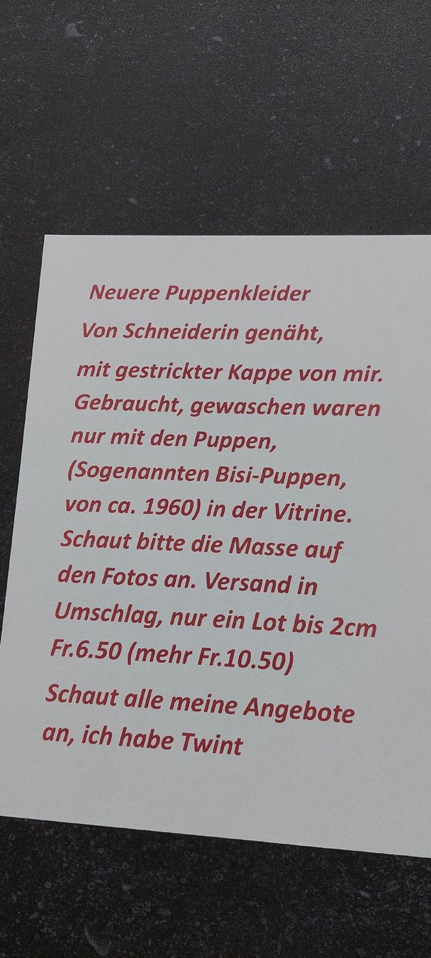 Bambole: neu ungebraucht Puppenkleid  – Nuovo (secondo la descrizione) da Muri AG venduto da nindo1 6