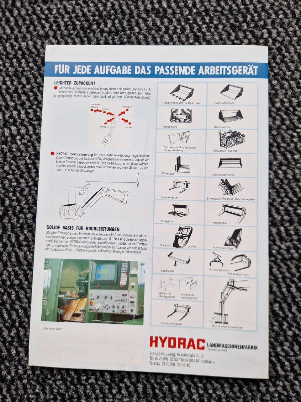 Trattori: Original Prospekt Hydrac Traktor Frontlader, Case IH – Usato da Dürnten venduto da Bachtel84 2