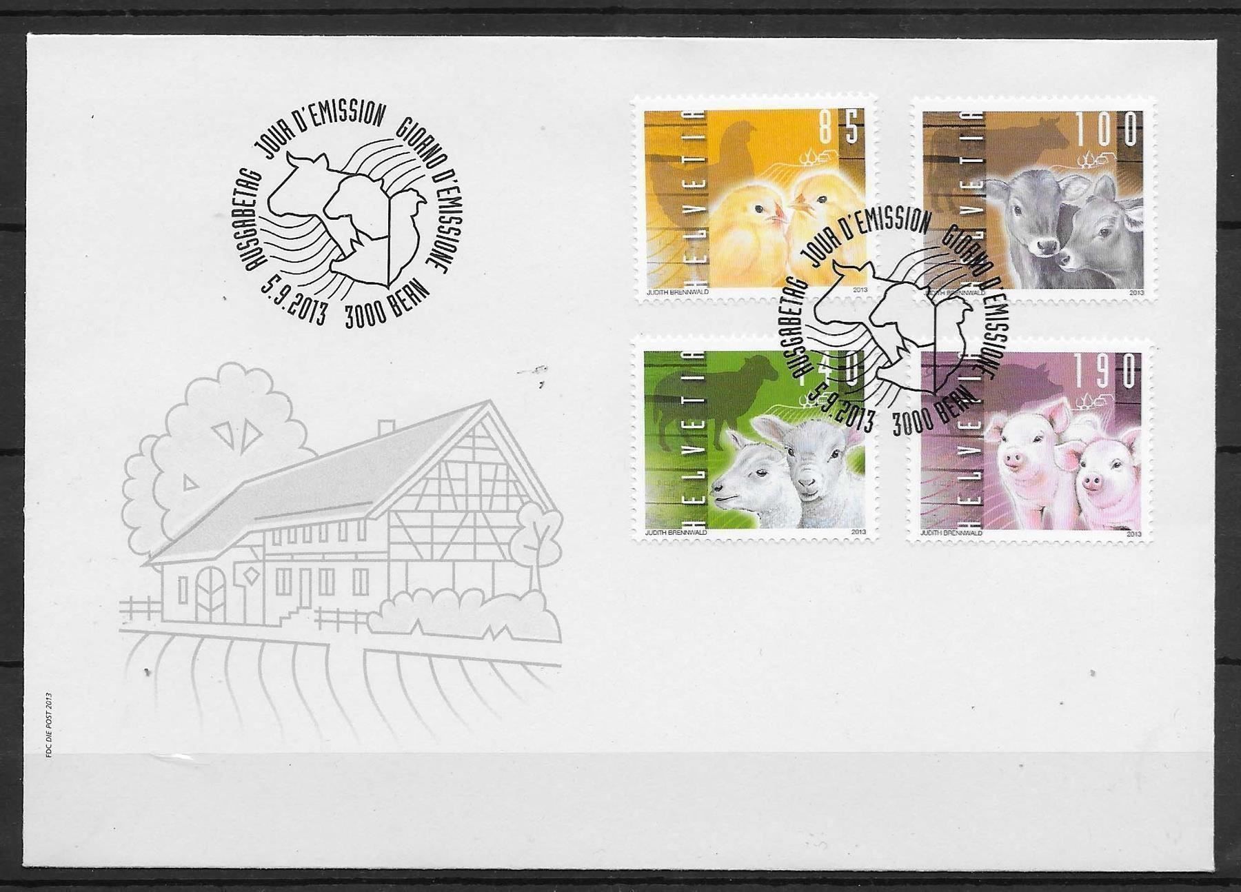 Tutti i francobolli: F1477 - FDC Animaux de la ferme – Usato da Trélex venduto da Phil_Albert