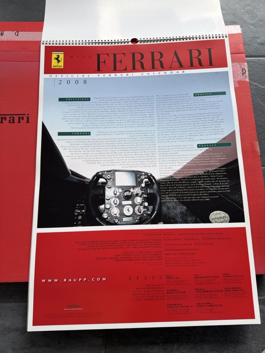 Ferrari Calendriers: Original Ferrari Kalender 2008 – D'occasion à Wolfwil par Rolex1 1