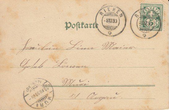 Cartoline postali: Segelschiff, 1899 – Usato da Zuerich venduto da OceanLinerPostcards 1