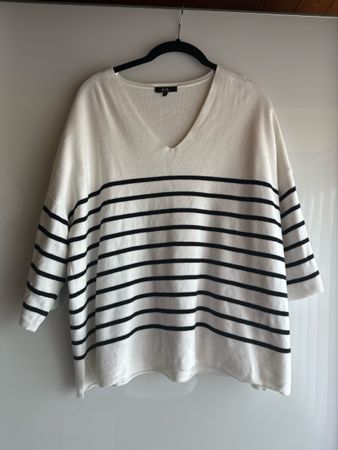 C&A Pullover 3/4 Ärmel Grösse S weiss gestreift