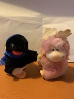 2x 1980er Klammer-Äffchen /Tierchen (Pingu, Rainbow Brites)
