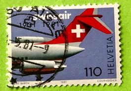  Nr.653 Sonderpostmarken 50 Jahr Swissair GESTEMPELT 1981  ﻿
