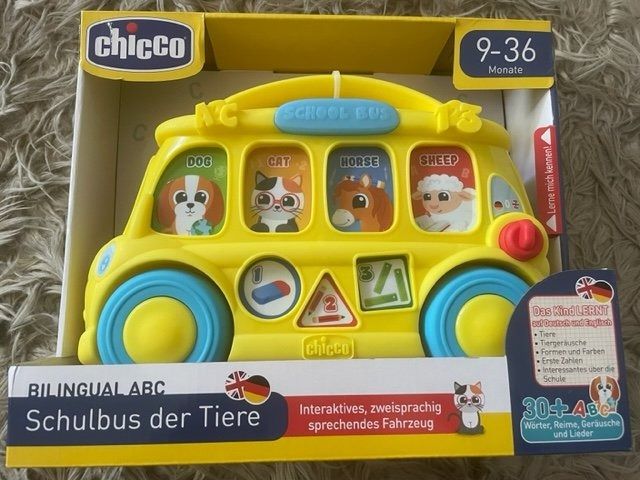 Chicco Spielzeuge: CHICCO AUTOBUS SCOLAIRE BILINGUE INTERACTIF NEUF – Neu und originalverpackt aus Bernex von eunicefitz