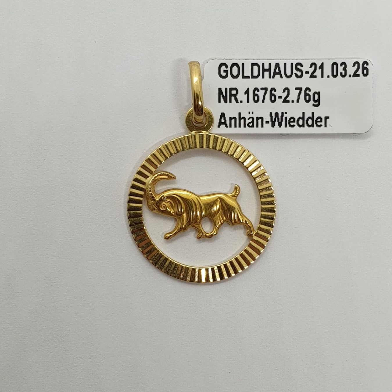 Ciondoli: Echt 18K Gold - Sternzeichen Widder Anhänger – Usato da Luzern venduto da Goldhaus-Luzern