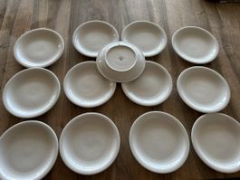 13 Teller Porzellan Winterling Weiss