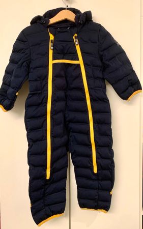 Baby Winteroverall in blau von Jacko-o mit Kapuze, Gr.80/86
