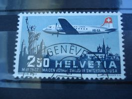 Flugpostmarke 1947, Zch-New York, Maiden Voyage, o