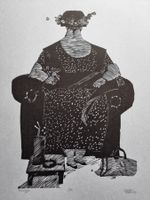 WERNER HOFMANN LINOLSCHNITT SIGNIERT NUMM. TITEL: (FRÄULEIN)