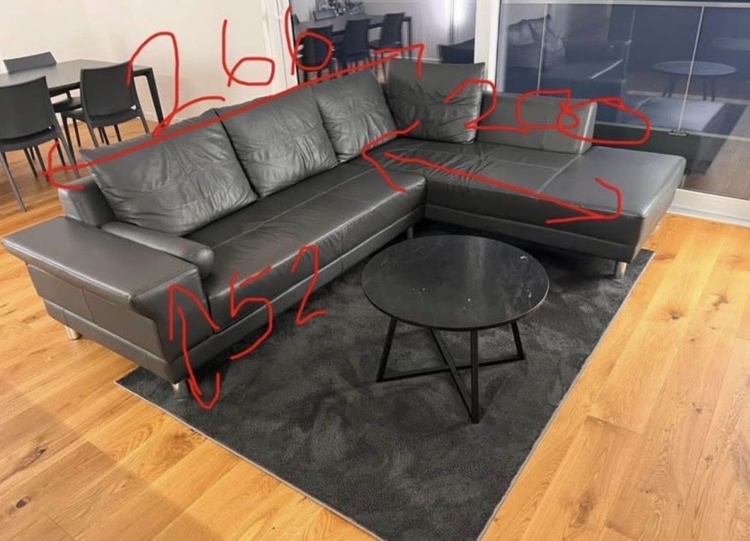 Sofas: Ecksofa rechts Leder anthrazit – Gebraucht aus Frasnacht von ma-at 1