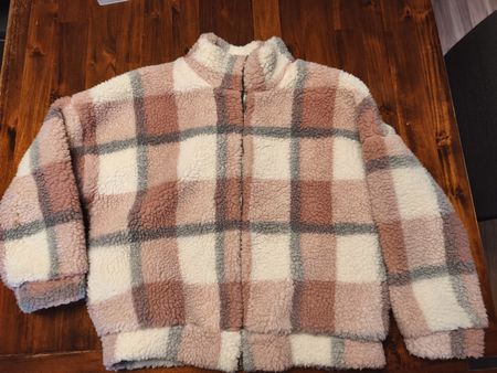 Today-Jacke aus kariertem Fleece, Größe L, guter Zustand.