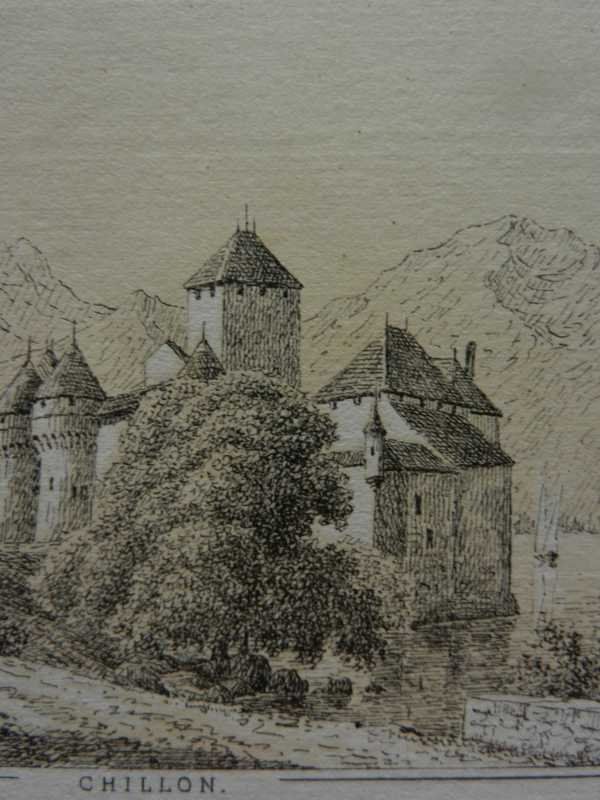 Incisioni: Chillon getönte Lithographie – Usato da Risch venduto da Rischli15 6