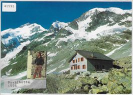 Boval-Hütte SAC mit Piz Bernina