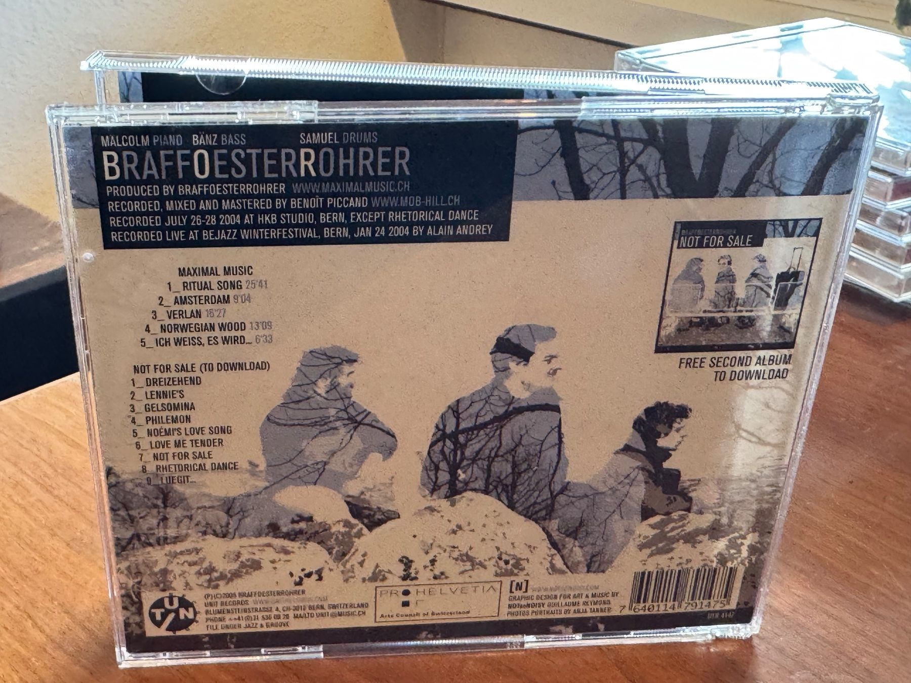 CD: BraffOesterRohrer - Maximal Music - KA01B – Nuovo (secondo la descrizione) da Küsnacht ZH venduto da JazzRecords 1