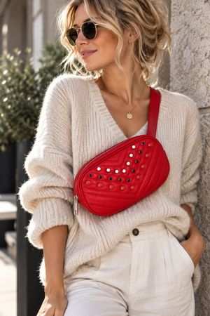 Stylische Echtledertasche / Bauchtasche